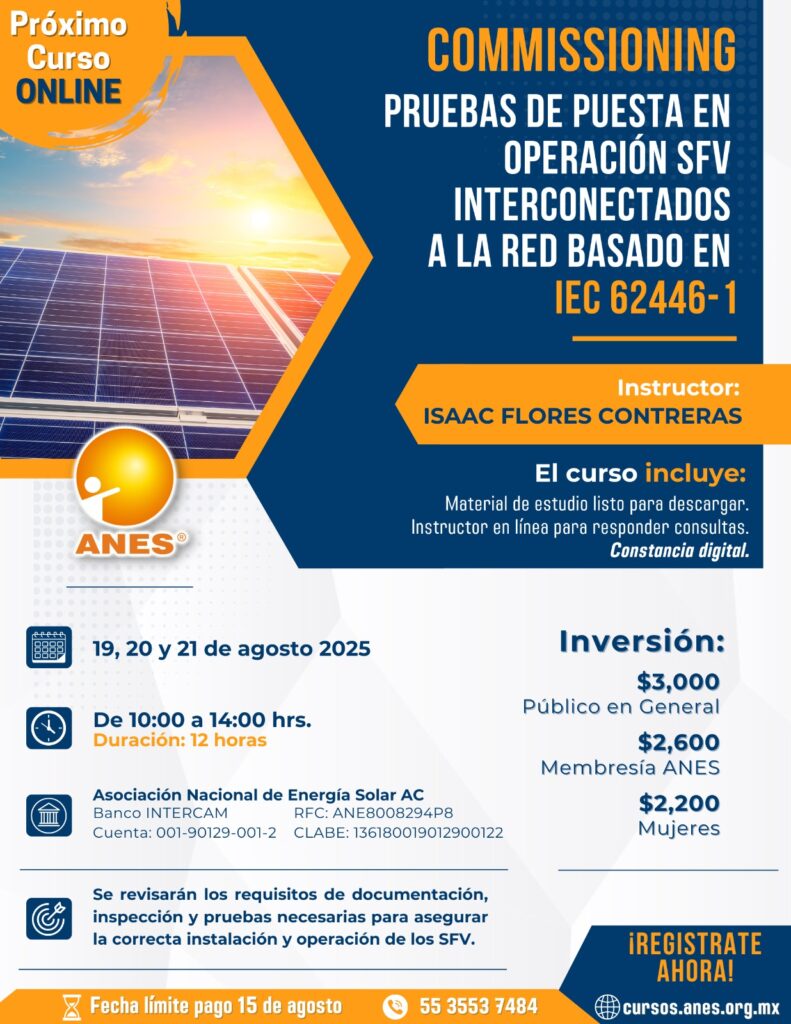 Commissioning Pruebas de puesta en operación SFV Interconectados a la red basado en IEC 62446-1